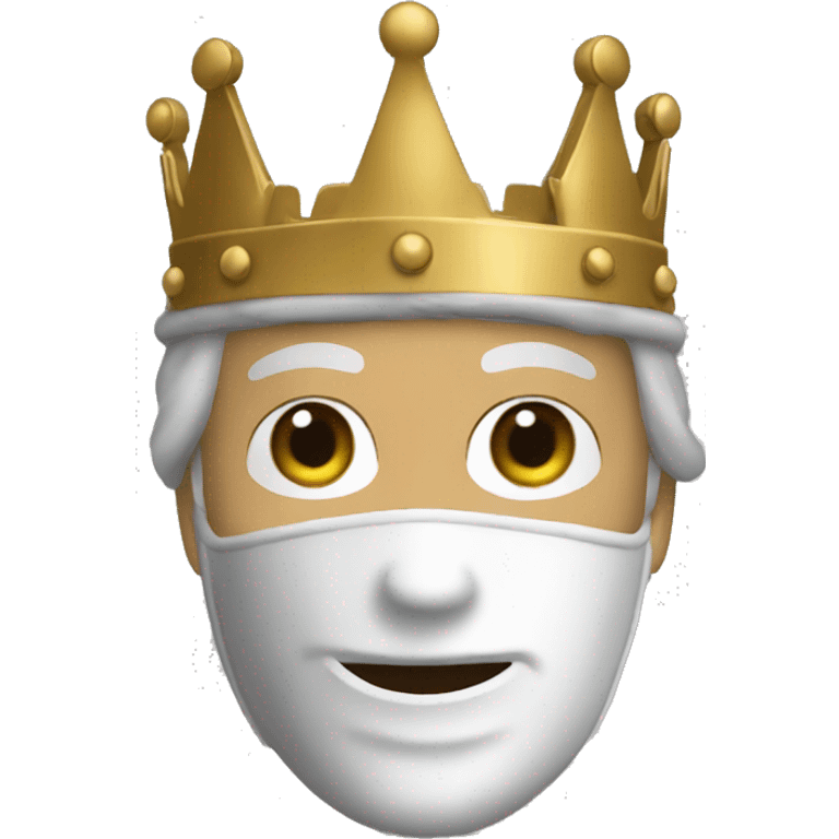 king baldwin IV in mask hand up emoji