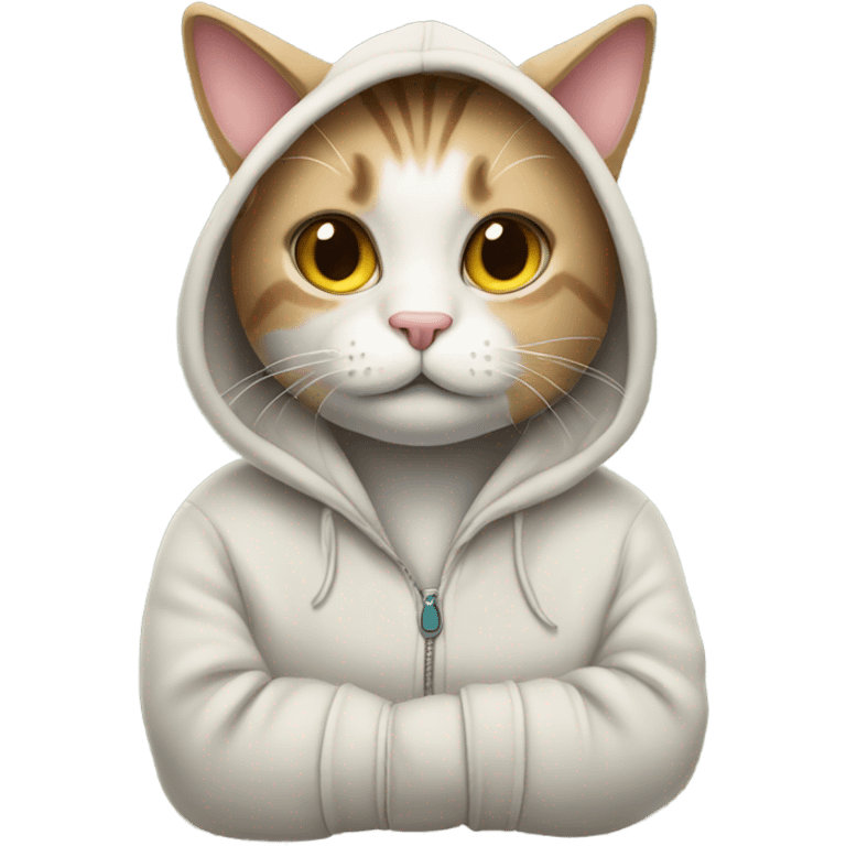 Cat wearing hoodie emoji