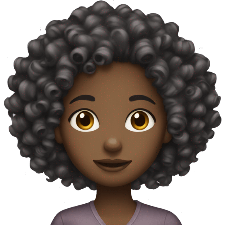 Black girl curly hair emoji