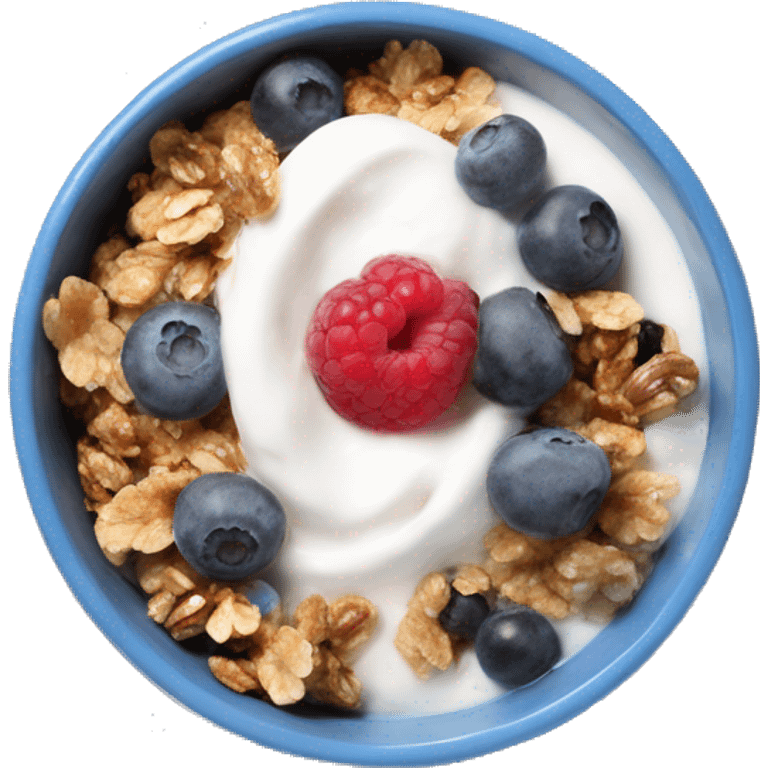 greek yogurt bowl with blueberries and granola emoji