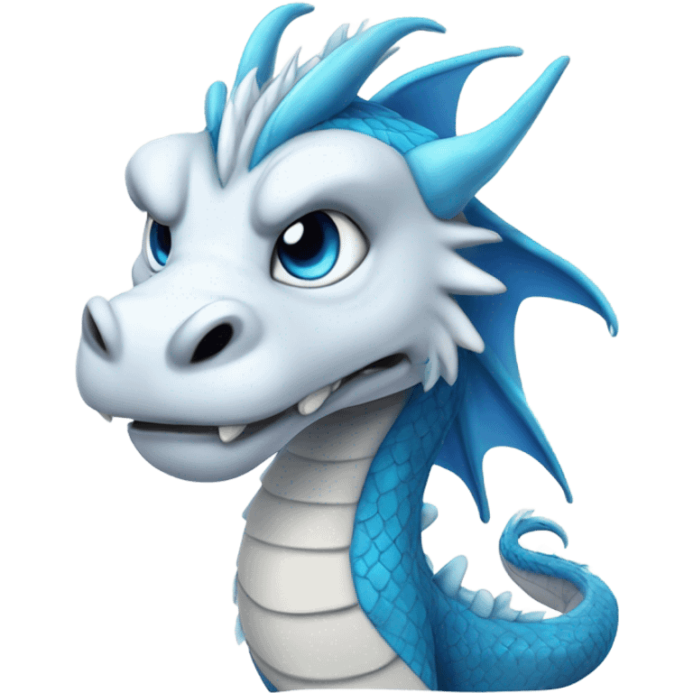 Haku the white and blue furry Asian Dragon from Spirited Away emoji