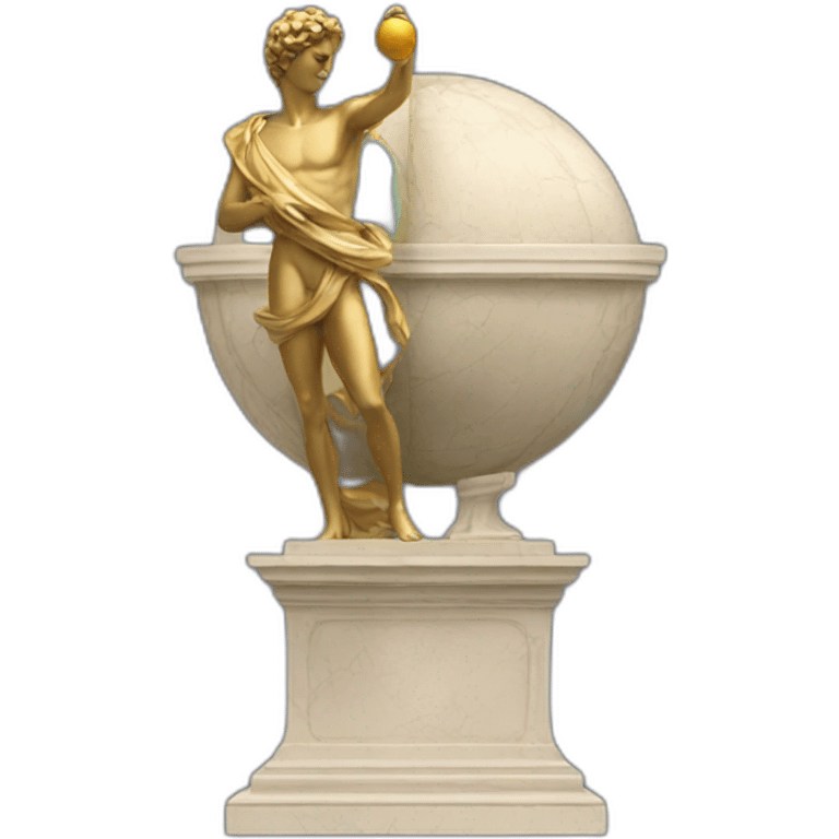 italian statue holding a globus emoji