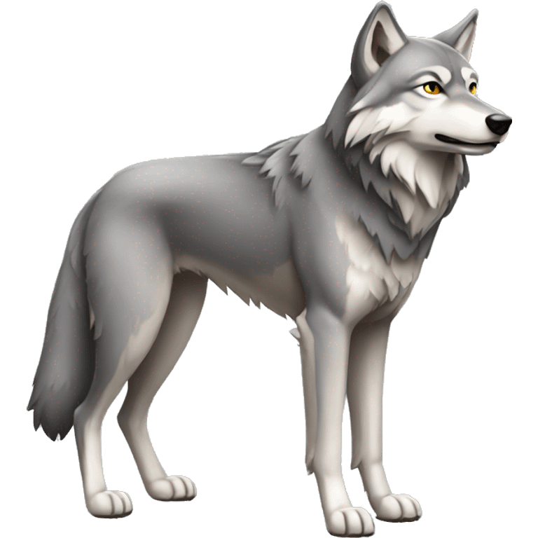 Gray Wolf Full Body emoji