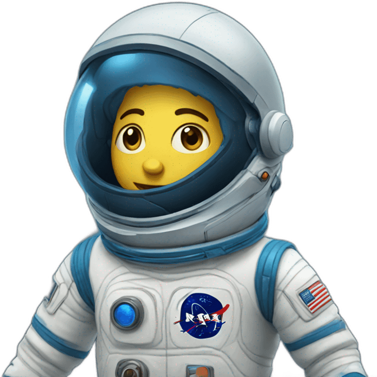 Space explorer with open blue spacesuit emoji