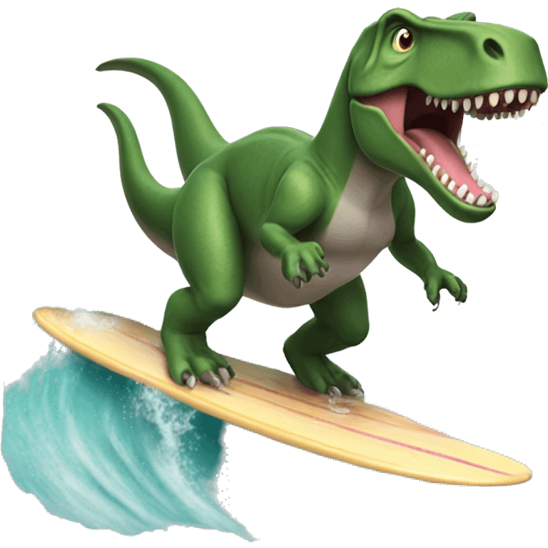 trex surfing emoji