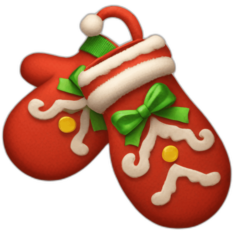 two christmas mittens  emoji