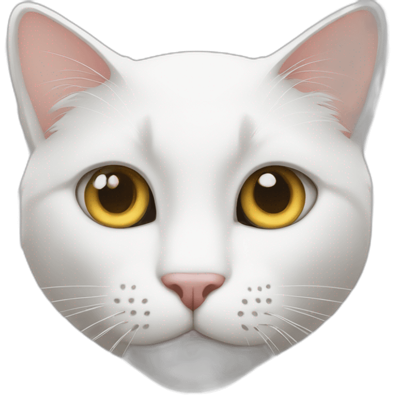 A suspicious white cat emoji