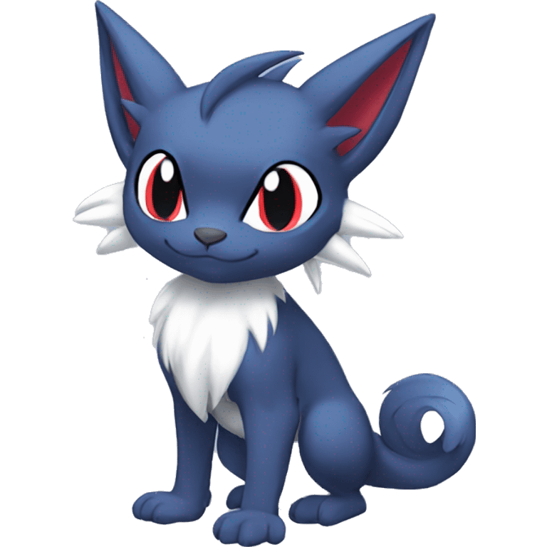 Edgy Cool Chibi Sneasel-Quilava-Absol-Pokémon-fusion-cat Full Body emoji