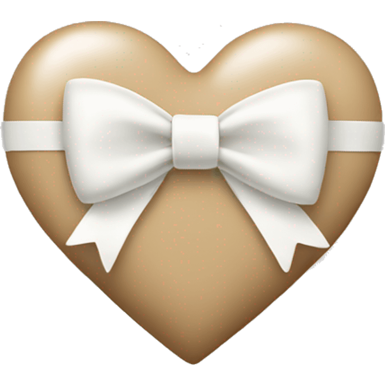 beige heart with white bow emoji