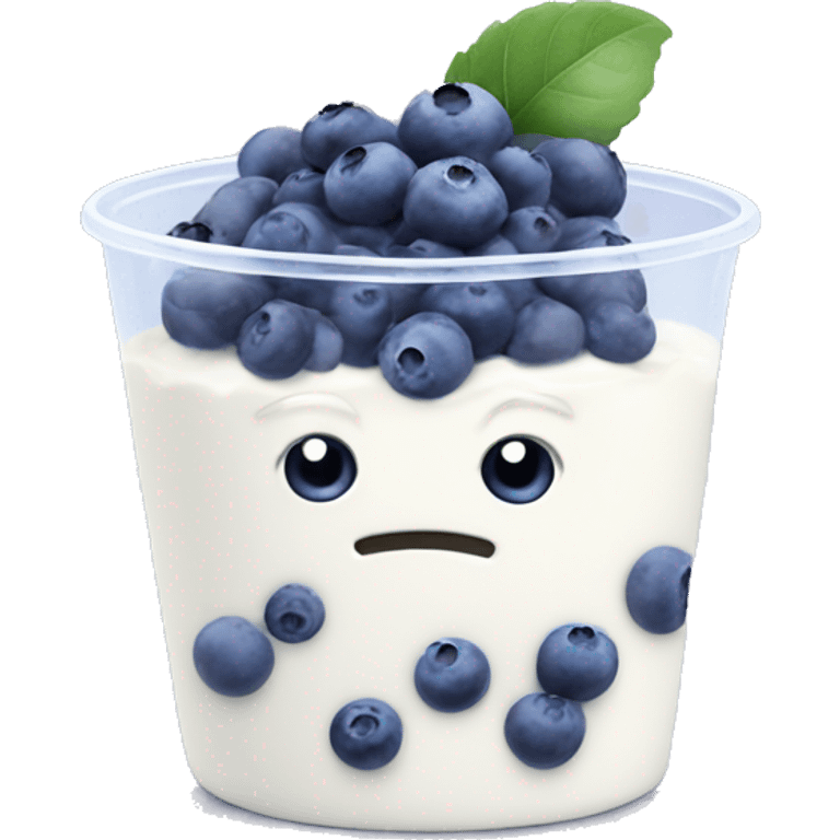 Yoghurt with blueberries emoji