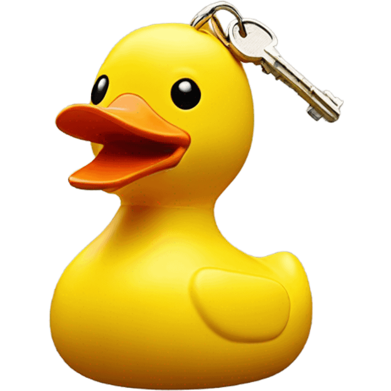 ceramic key holder in the shape of a rubber duck emoji