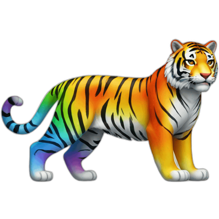 Rainbow Tiger Full Body emoji