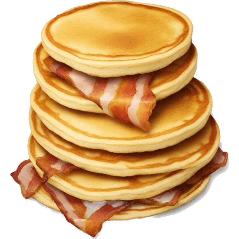 Bacon and pancakes on plate emoji