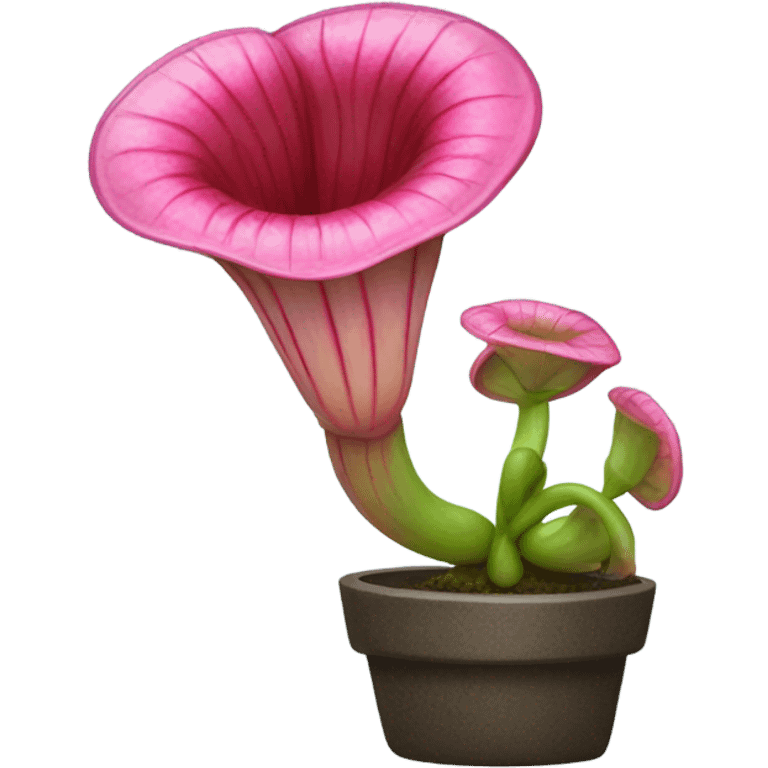 carnivorous plant pink flowers,  emoji