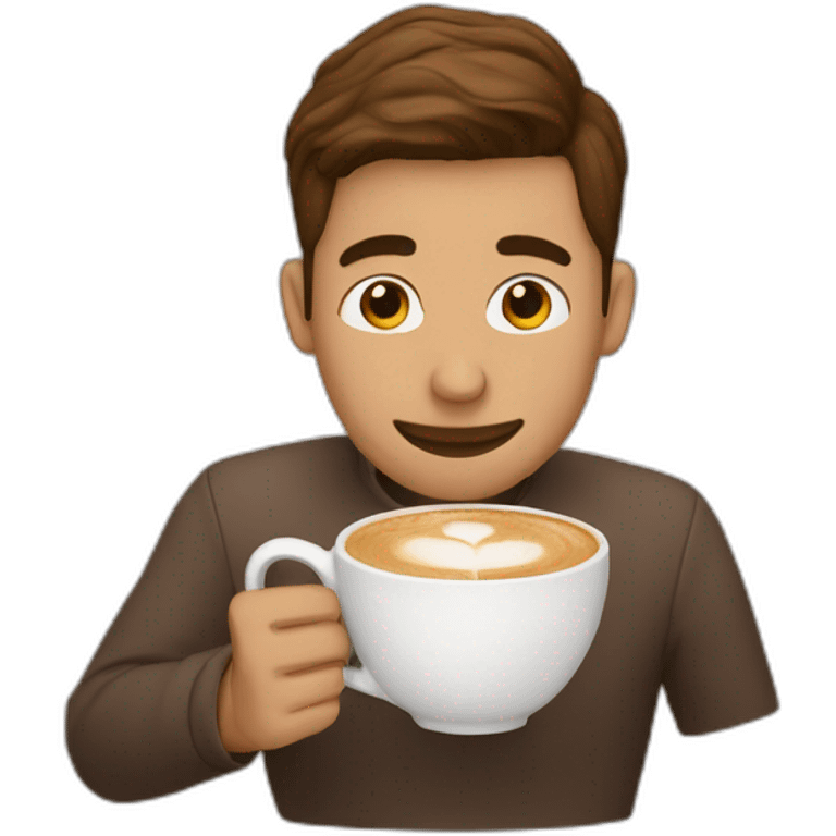 A person hugging a cup of cappuccino  emoji