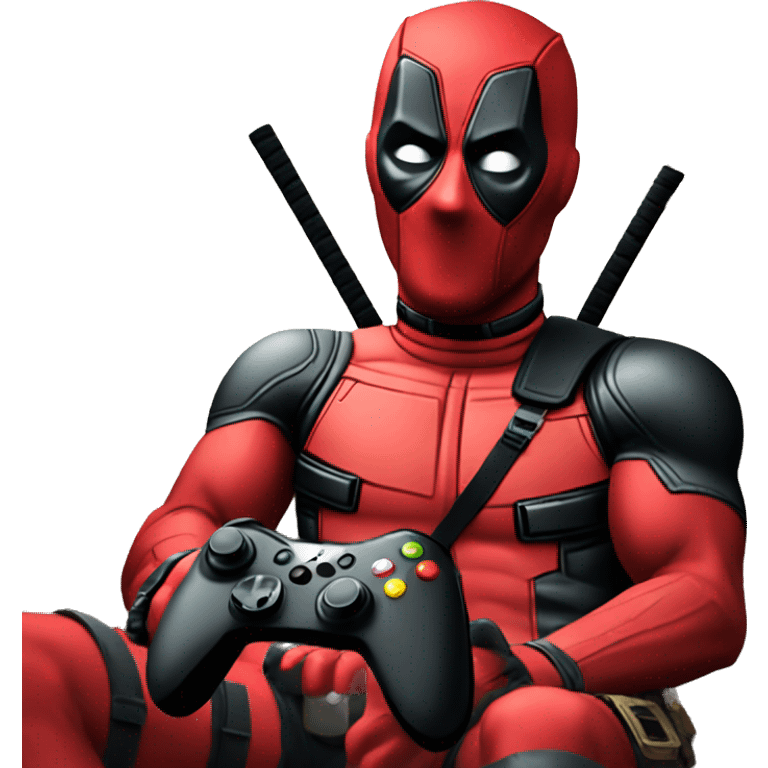 Deadpool holding xbox controller emoji