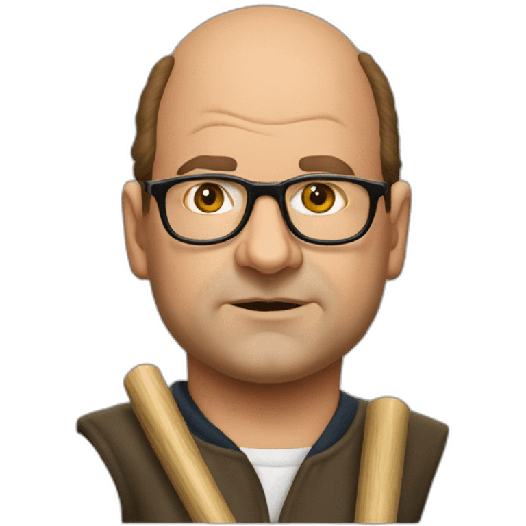 george costanza using baseball bat portrait emoji