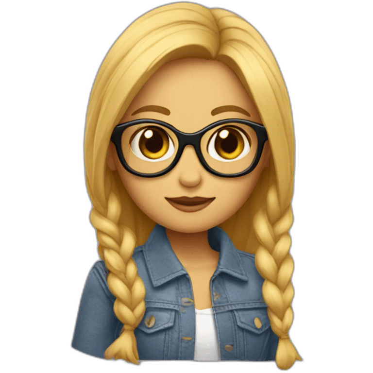 Una muñeca con gafas y pelo largo emoji