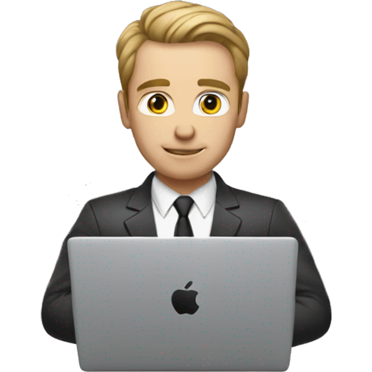 Agent007 WHITE MALE working on MacBook emoji