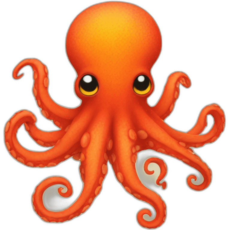 An red and orange octopus plush emoji