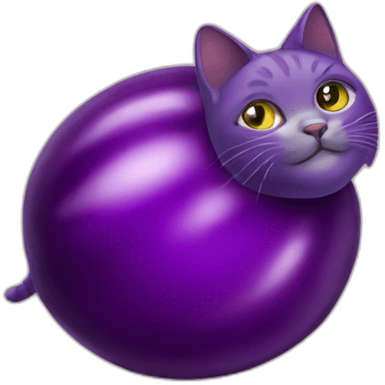 cat with big eggplant emoji