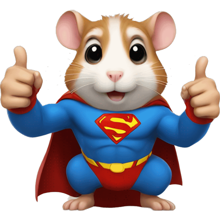 hamster superman thumbs up emoji