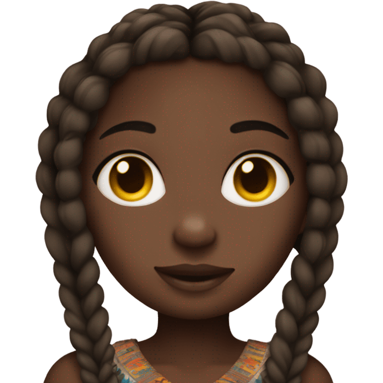 dark skin girl with boho braids  emoji