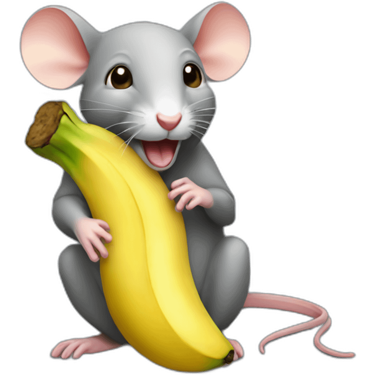 Rat with banana emoji