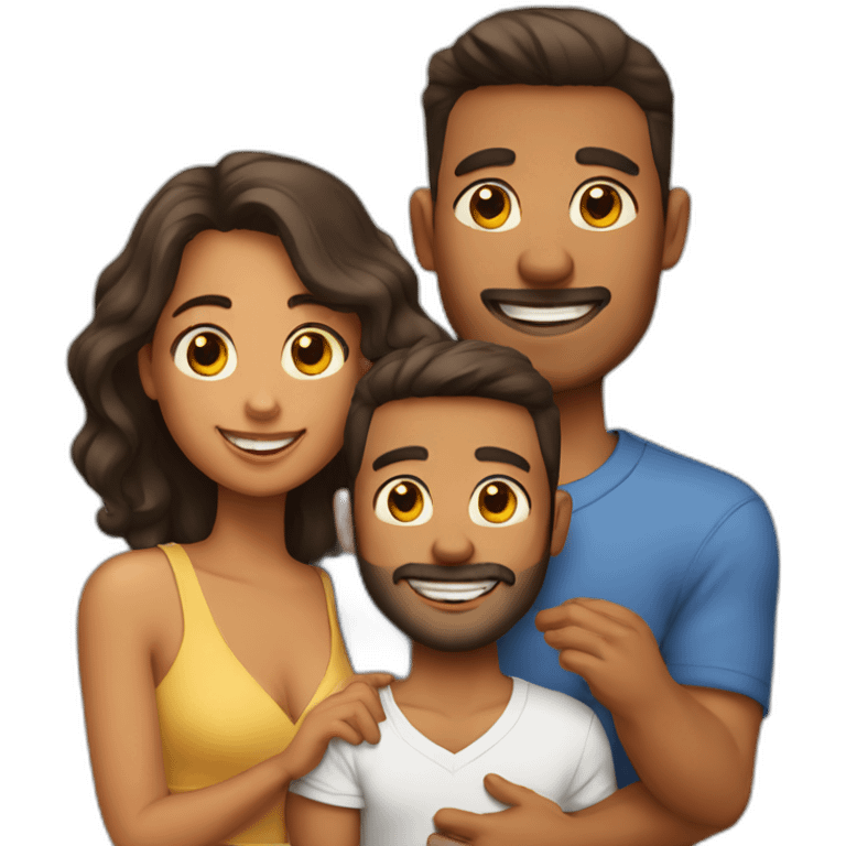 familia, casal e 2 cachorros emoji