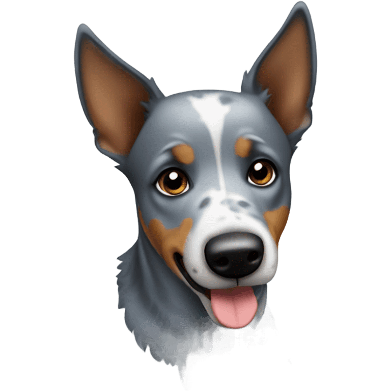 blue heeler dog with big ears emoji