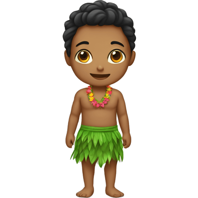 Little boy wearing lavalava skirt emoji