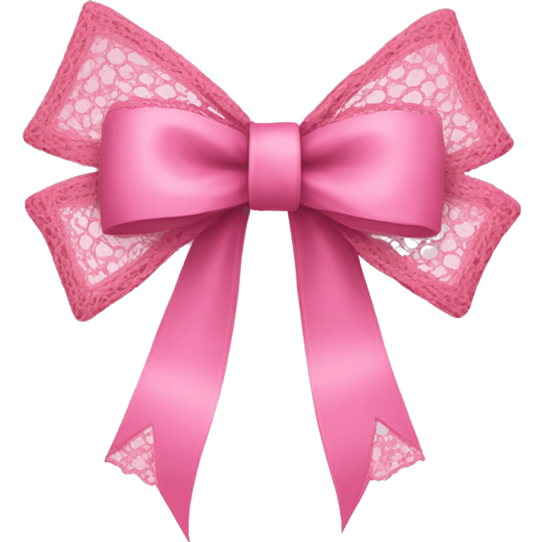 Pink bow with lace  emoji