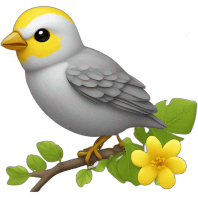 Pájaro ninfa amarillo gris cresta amarilla emoji