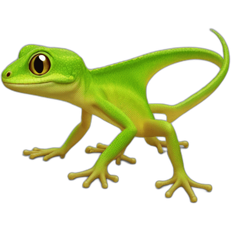 Geckoqui prend une photo emoji