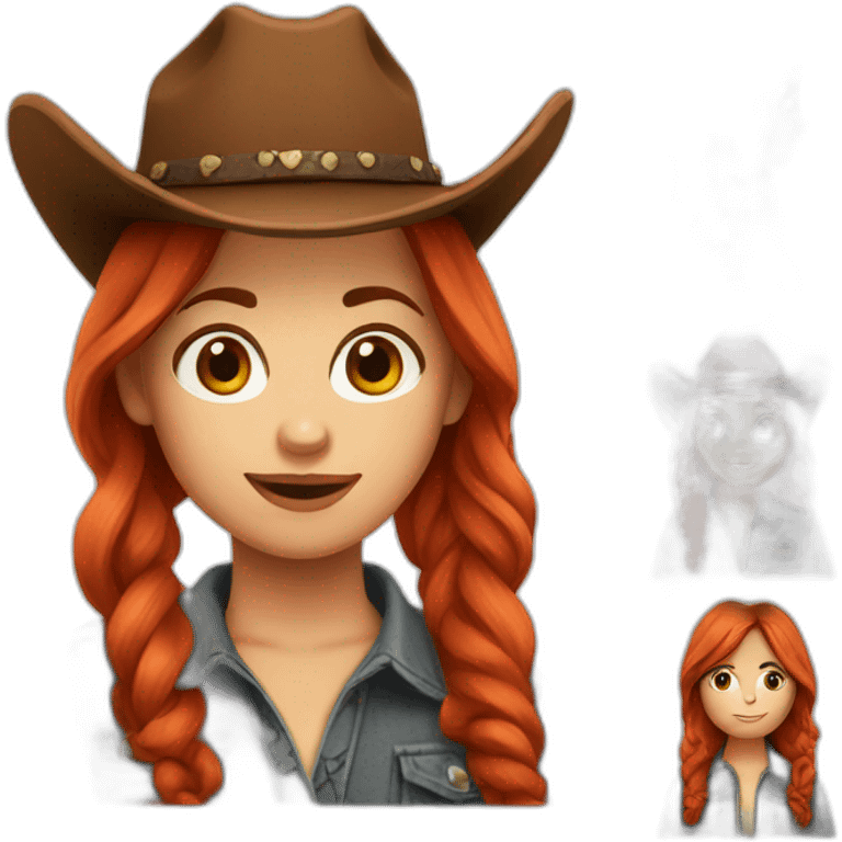 yee-haw girl red hair emoji