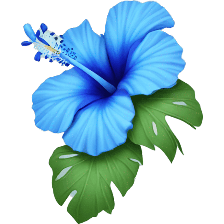 blue hibiscus flower emoji