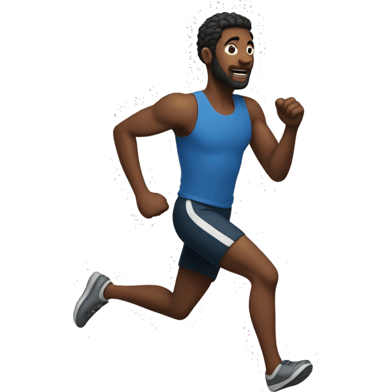 Man running aftr man emoji