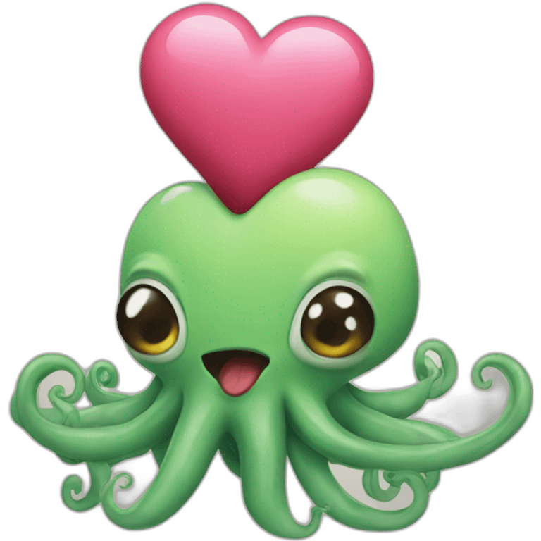 Cute crazy kraken making hearts  emoji