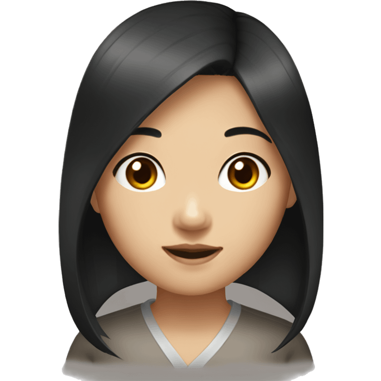 Asian girl with black hair emoji