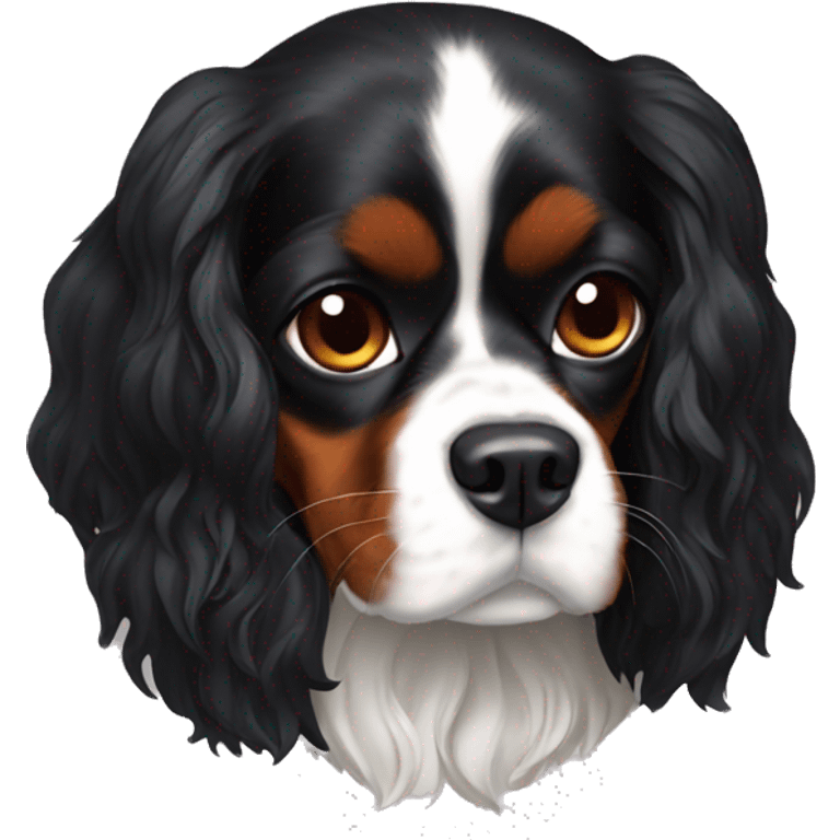 Black King Charles cavalier emoji