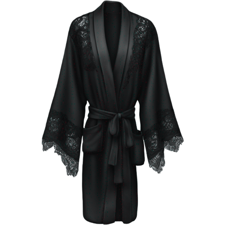 black silk robe with lace emoji