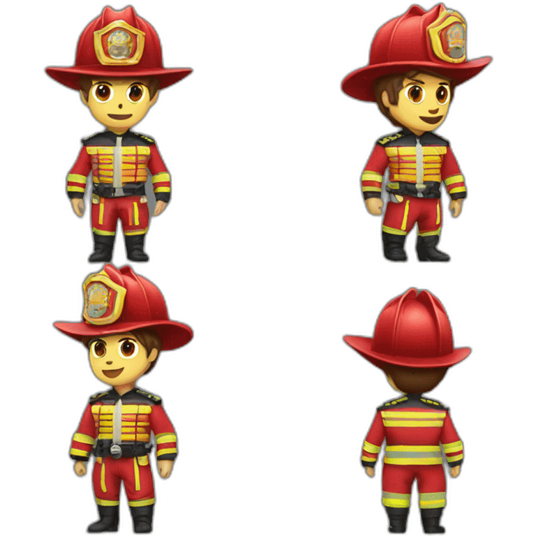 firefighter with bullfighter costume emoji