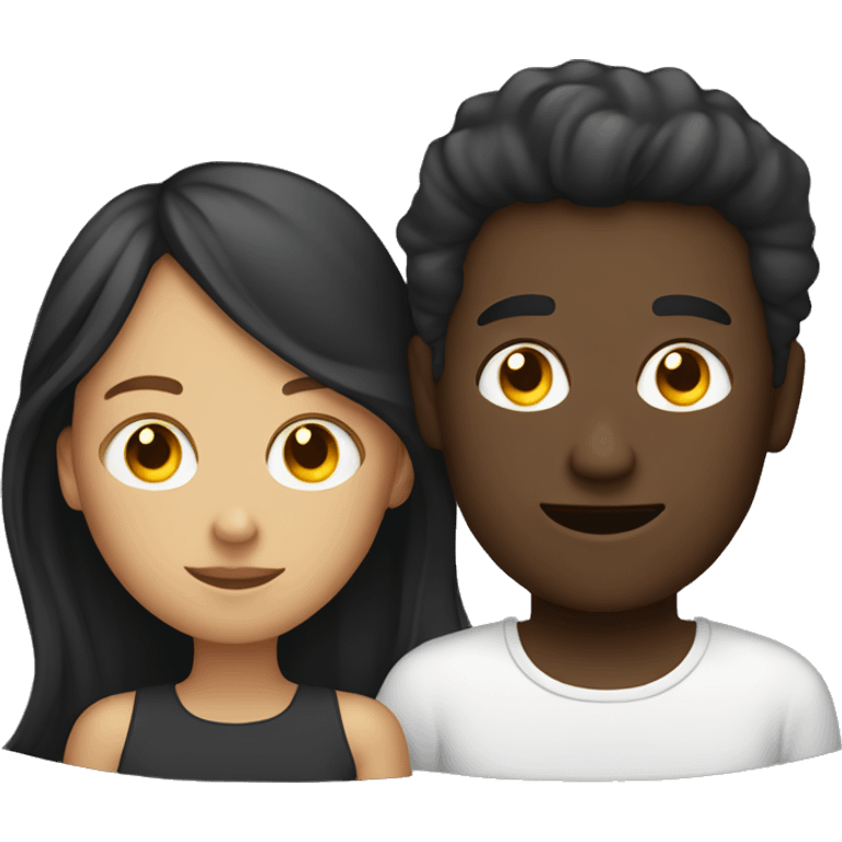 Total eclipse with white man and mixed girl emoji