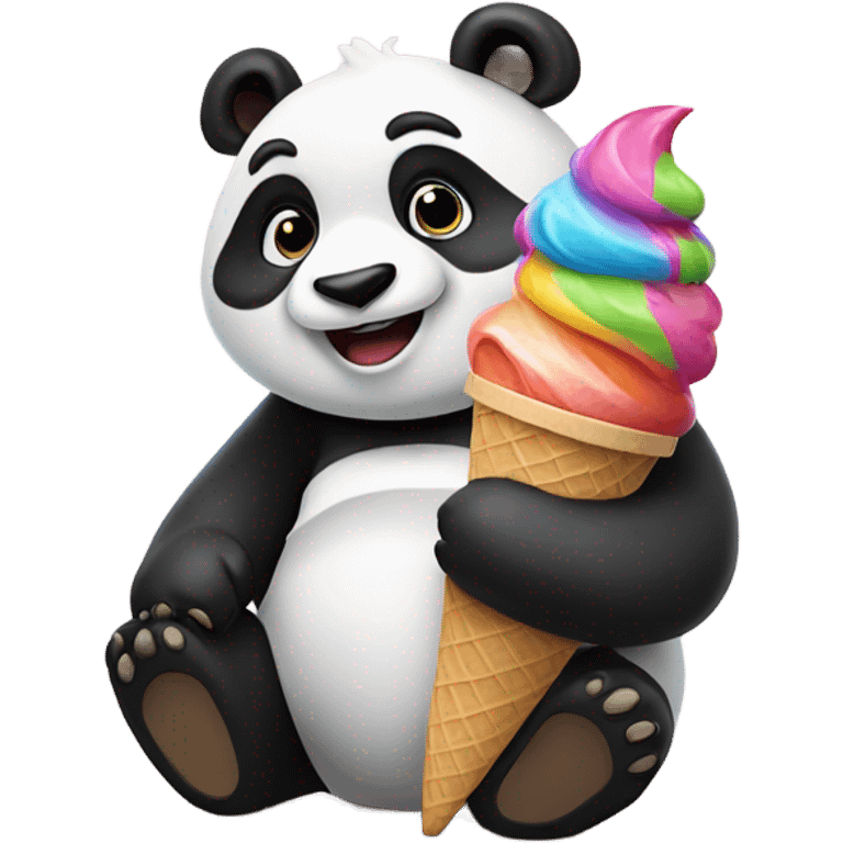 Panda eating ice cream emoji