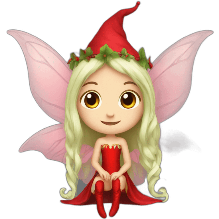 cute red elf fairy with long hair emoji