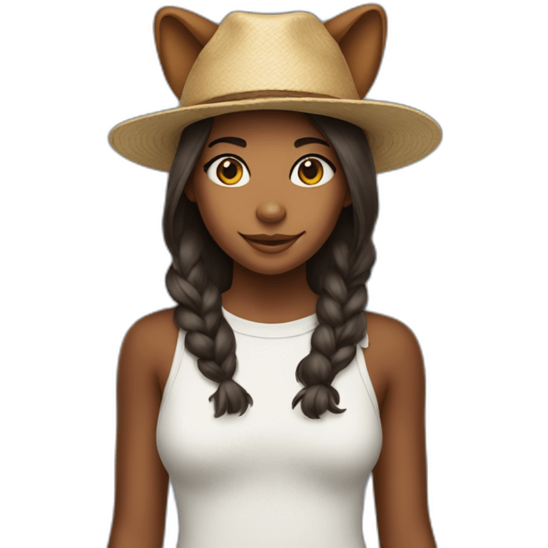 a girl with a dog hat emoji