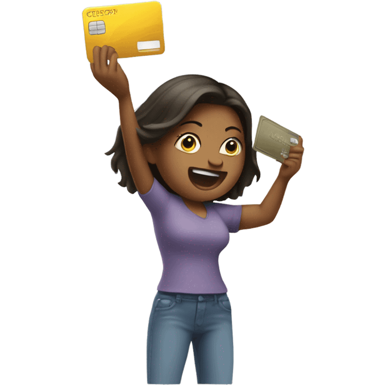 girl slamming a credit card down emoji