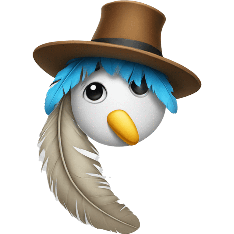 feather with hat emoji