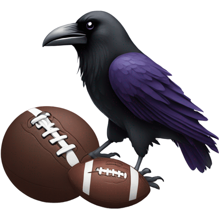 Raven bird losing at football emoji