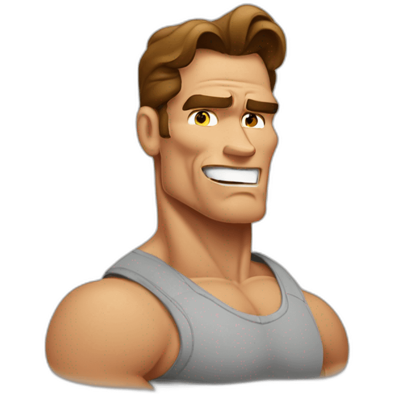 arnold schwarzenegger cartoon wearing henley emoji